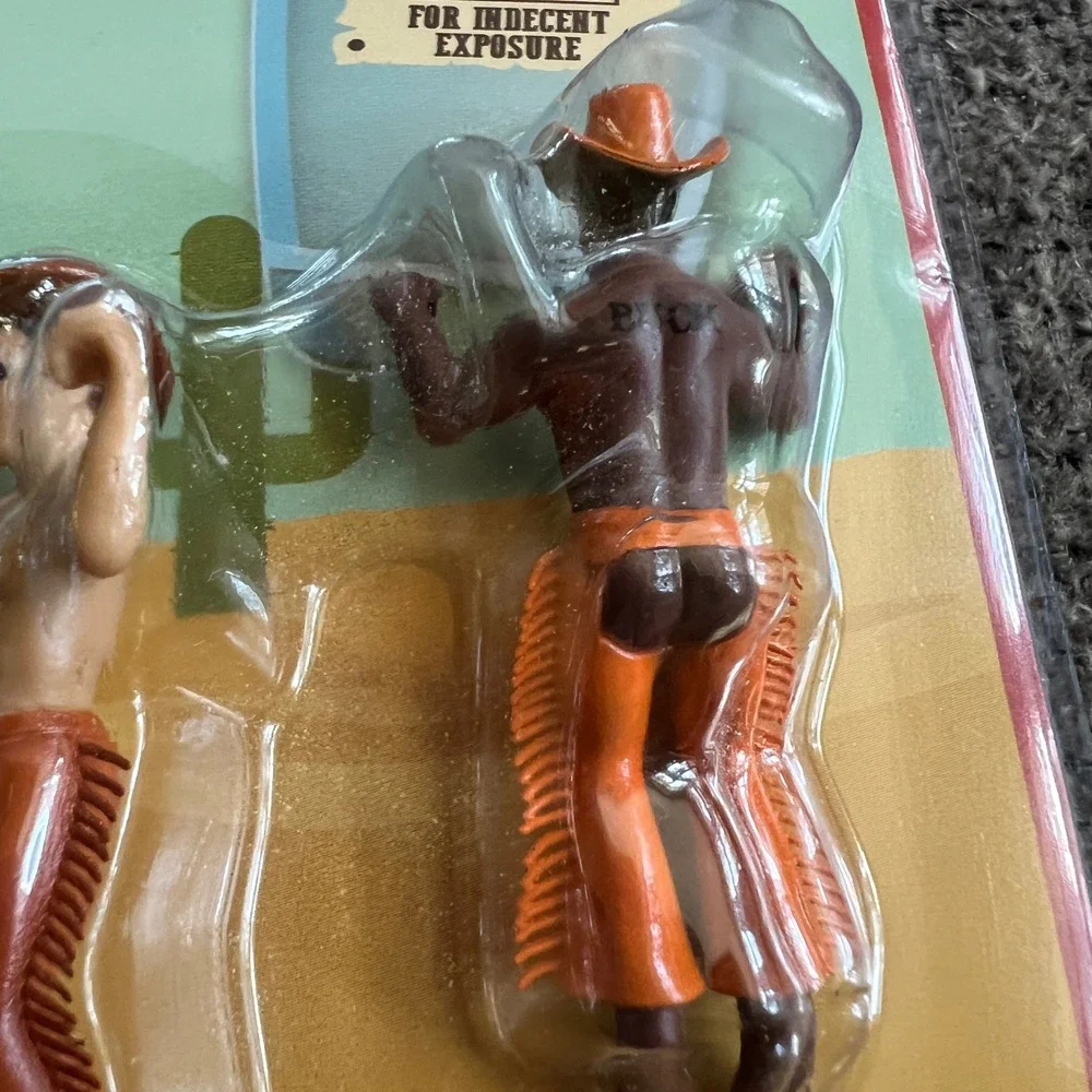 NPW Drinking Chaps Drink Markers Set of 4 Cowboy Novelty Glass Identifiers